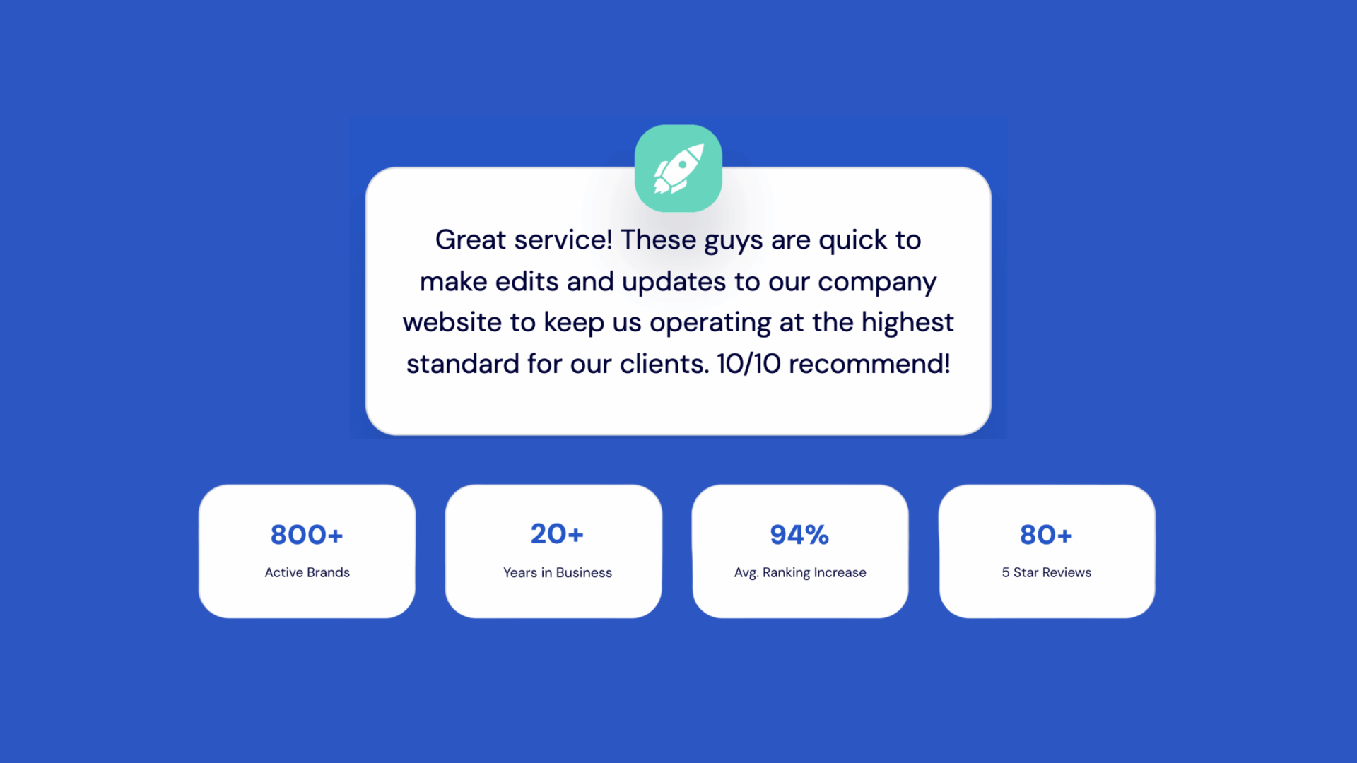 Customer reviews and trust signals that help businesses build credibility and convert more website visitors into customers.